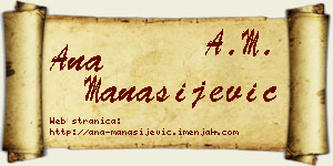 Ana Manasijević vizit kartica
